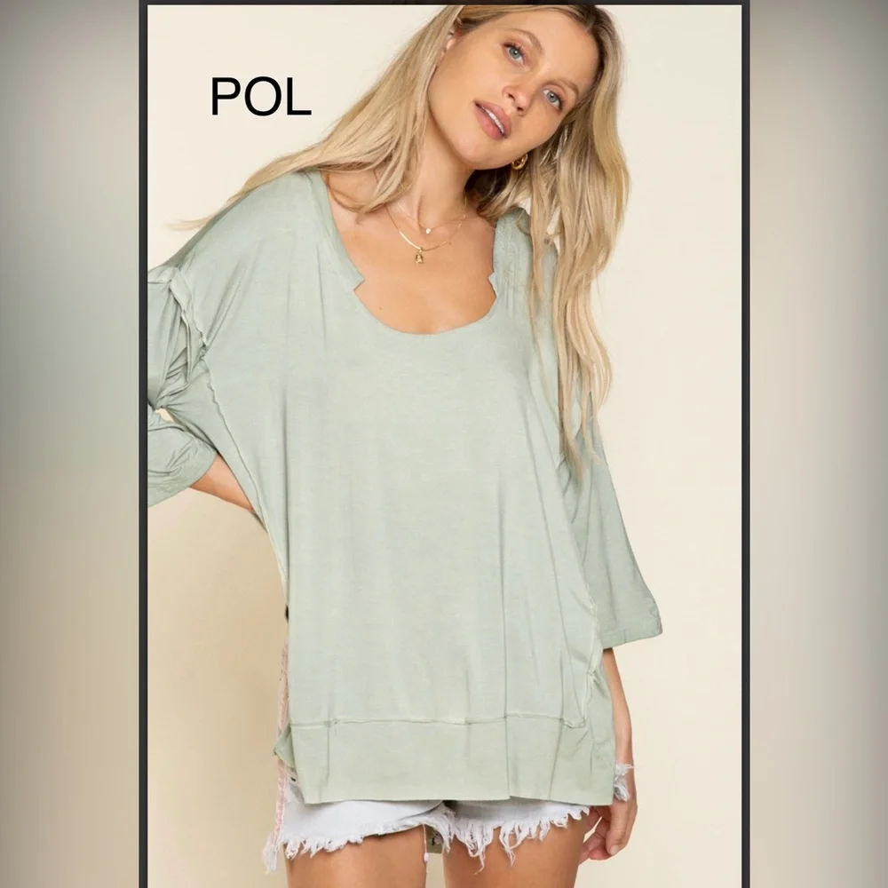 BP215-9💚NEW! POL perfect in Mint Asymmetrical Tunic designed2stun on casual days - Picture 4 of 11